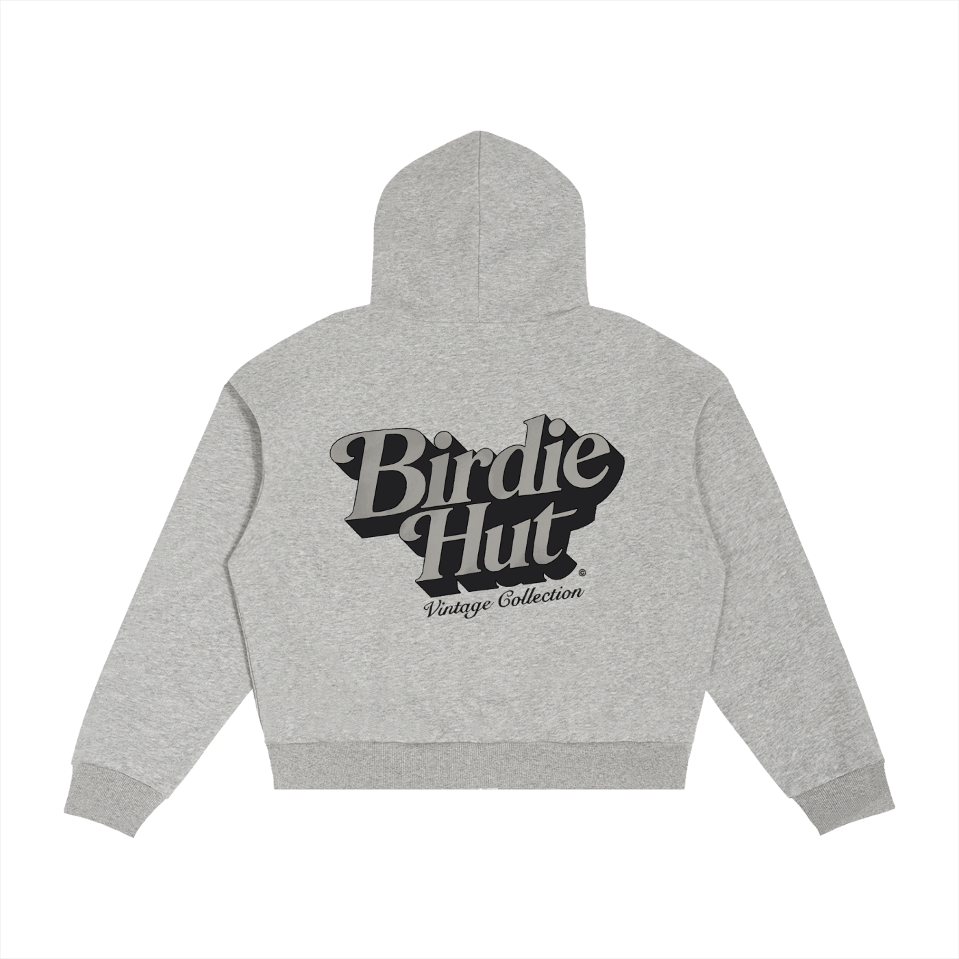 Plaid Zip-Up Hoodie Grey
