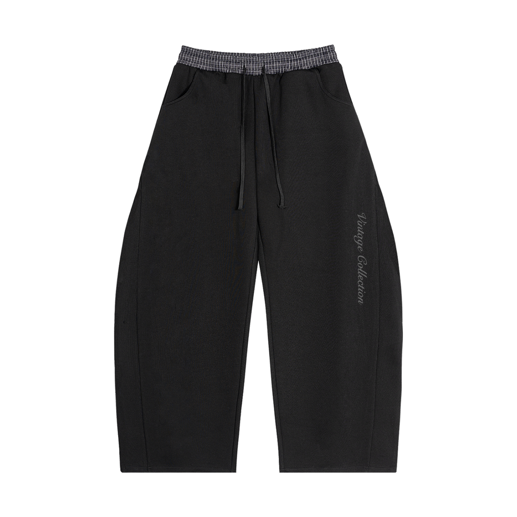 Plaid joggers black