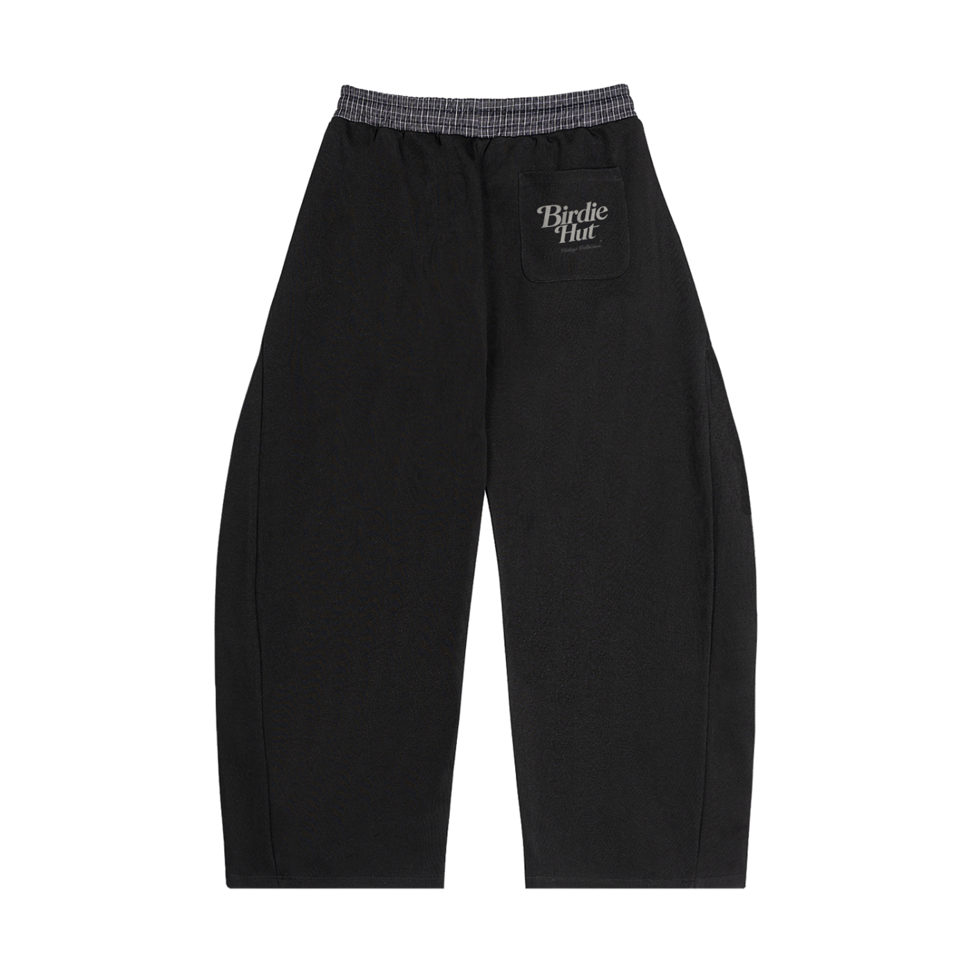 Plaid joggers black