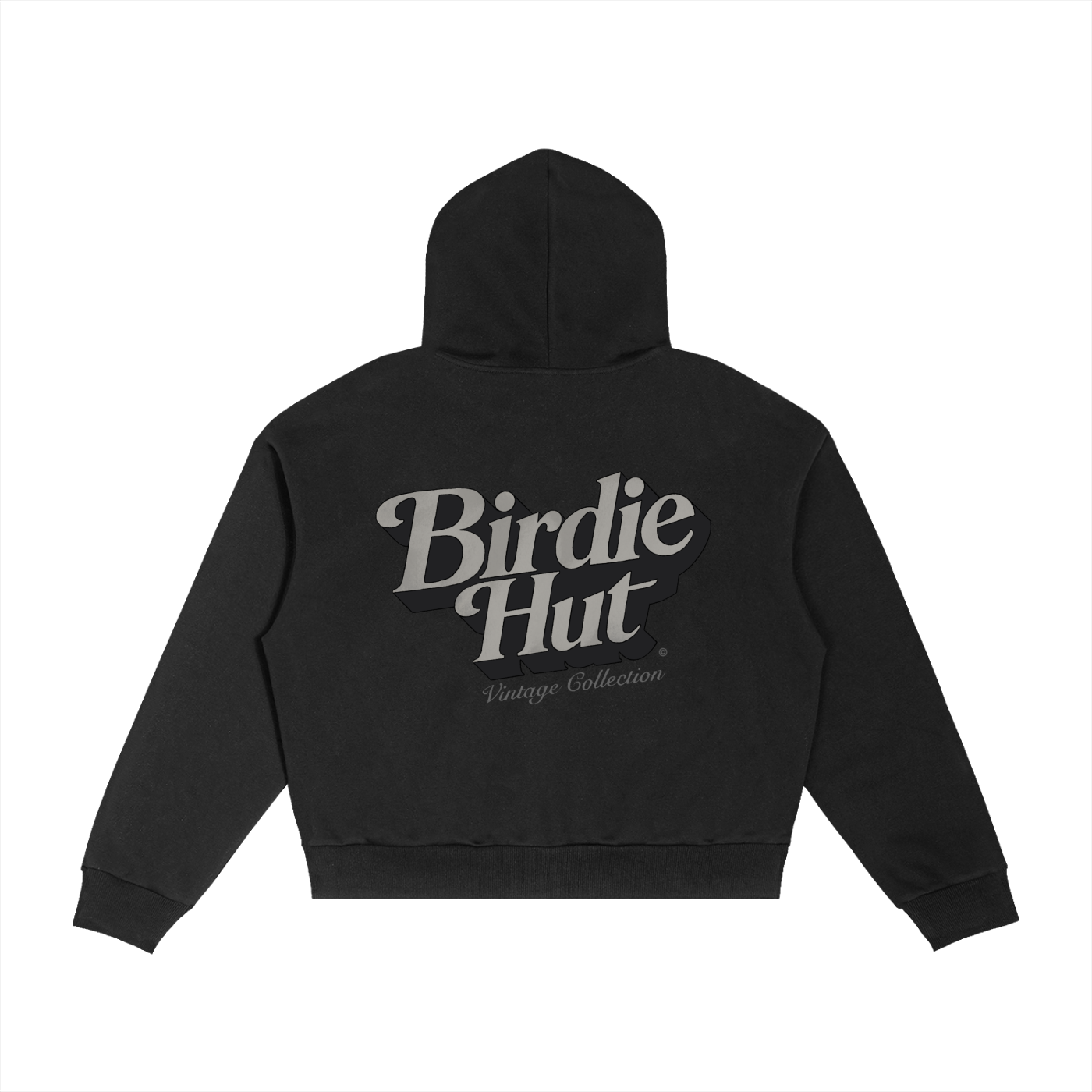 Plaid Zip-Up Hoodie Black