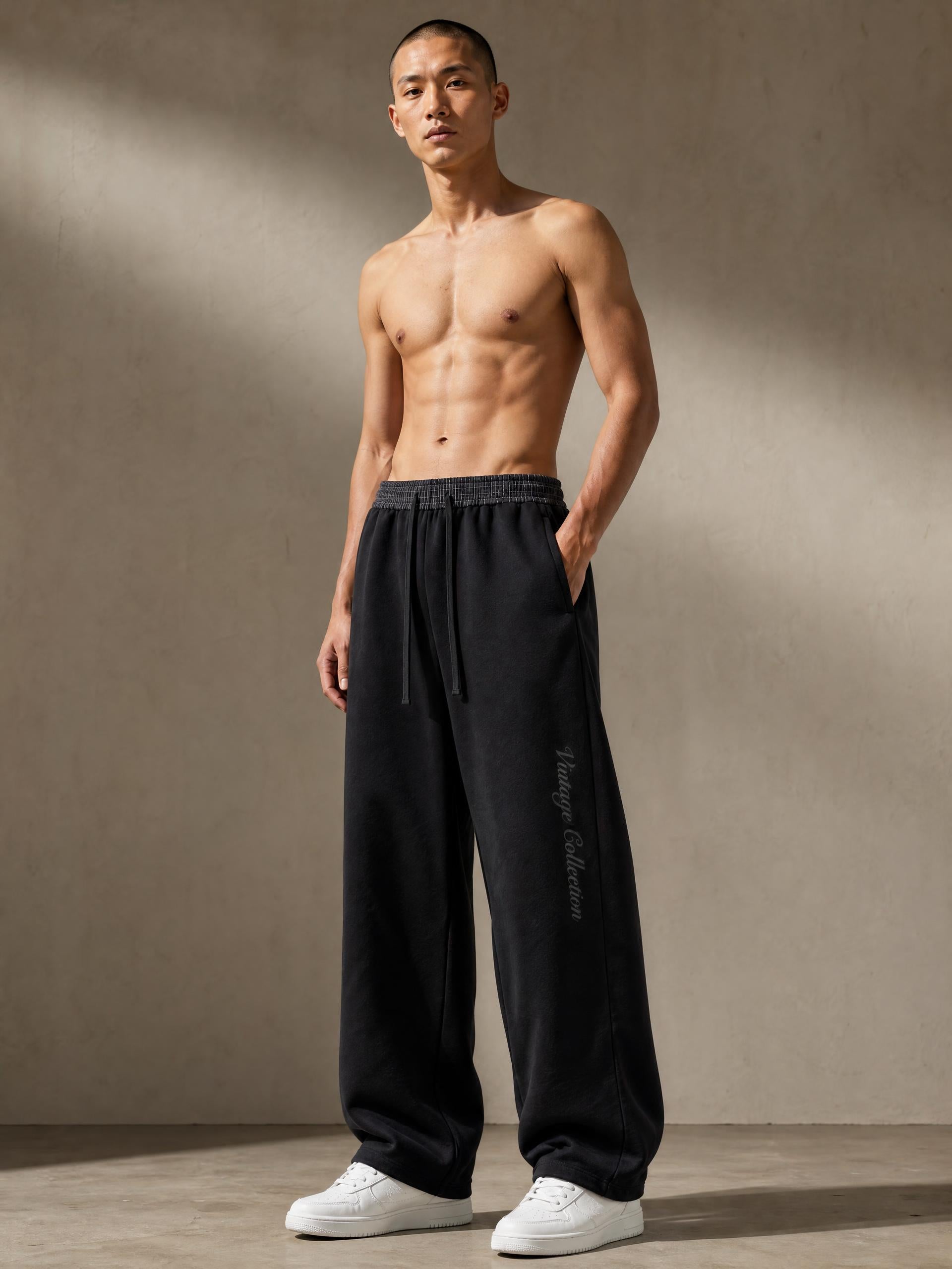 Plaid joggers black