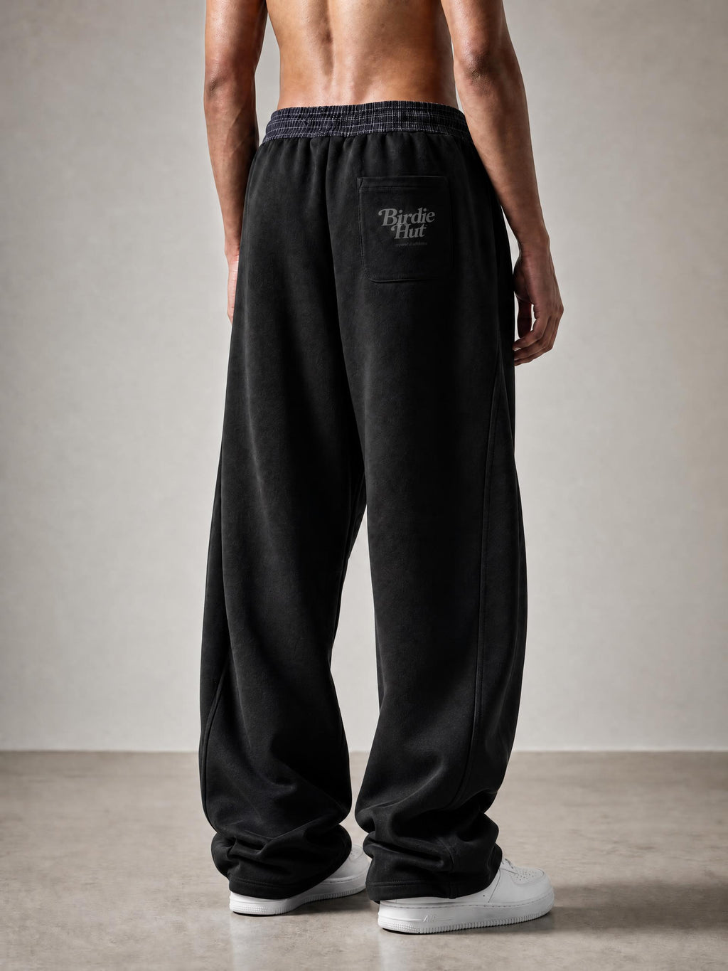 Plaid joggers black